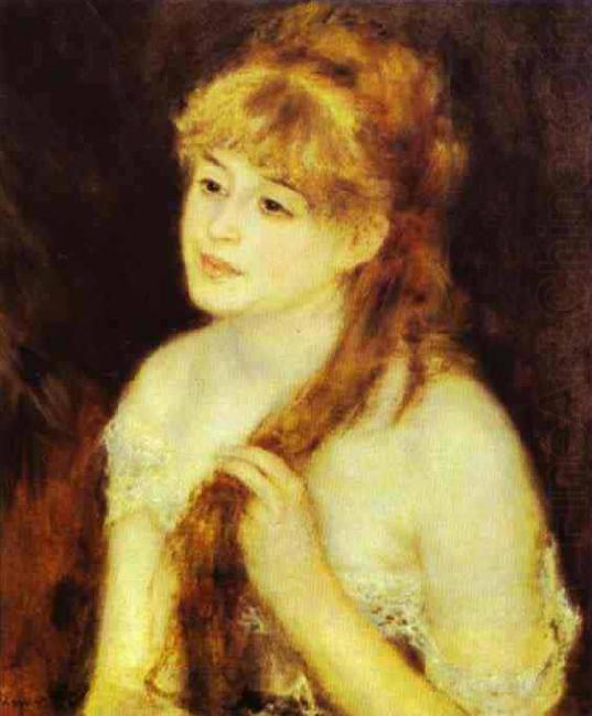 Pierre-Auguste Renoir Young Woman Braiding Her Hair china oil painting image